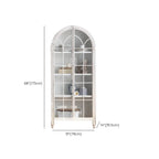 Classic Brown Curved Wooden Glass Door Display Cabinet