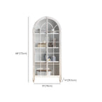 Classic Brown Curved Wooden Glass Door Display Cabinet