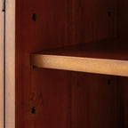 Traditional Wood Brown Glass Door Storage China Cabinet