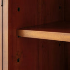 Traditional Wood Brown Glass Door Storage China Cabinet