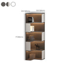 Black-White Wooden Open Corner Display Cabinet with Light