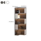 Black-White Wooden Open Corner Display Cabinet with Light