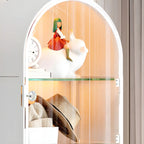 Adjustable Steel Arch Glass Shelf Display Cabinet with Light