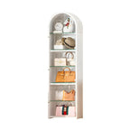 Adjustable Steel Arch Glass Shelf Display Cabinet with Light