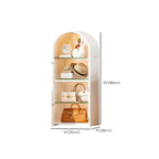 Adjustable Steel Arch Glass Shelf Display Cabinet with Light
