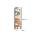 Adjustable Steel Arch Glass Shelf Display Cabinet with Light