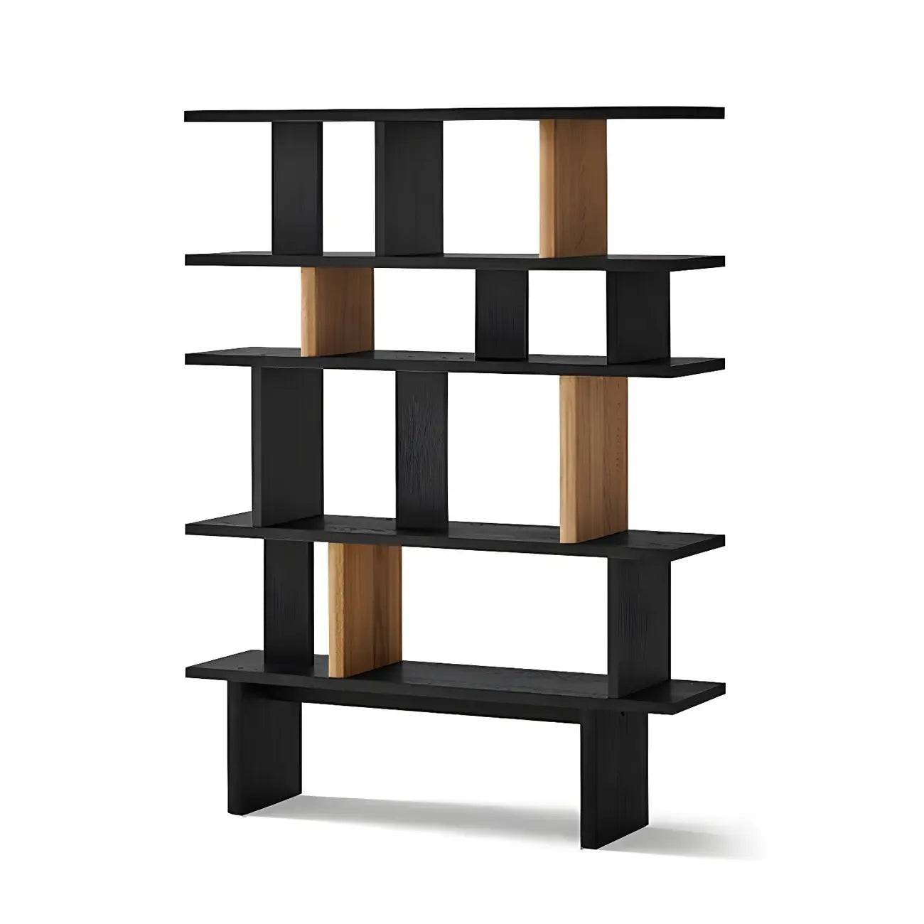 Modern Wooden Black Ladder Bookcase for Living Room