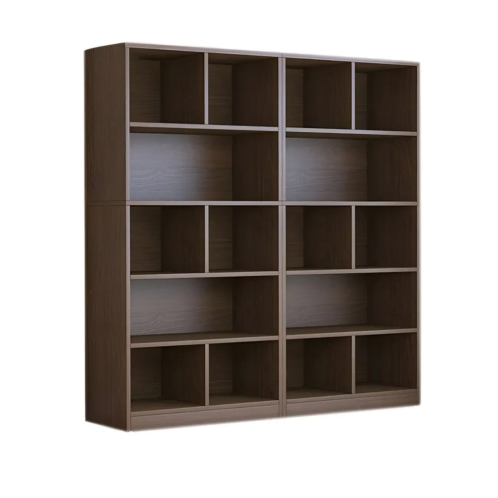 Mid Centuyr Modern Oak Wood Bookshelf Cube Storage 5-Tier