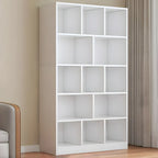 Mid Centuyr Modern Oak Wood Bookshelf Cube Storage 5-Tier