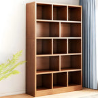 Mid Centuyr Modern Oak Wood Bookshelf Cube Storage 5-Tier