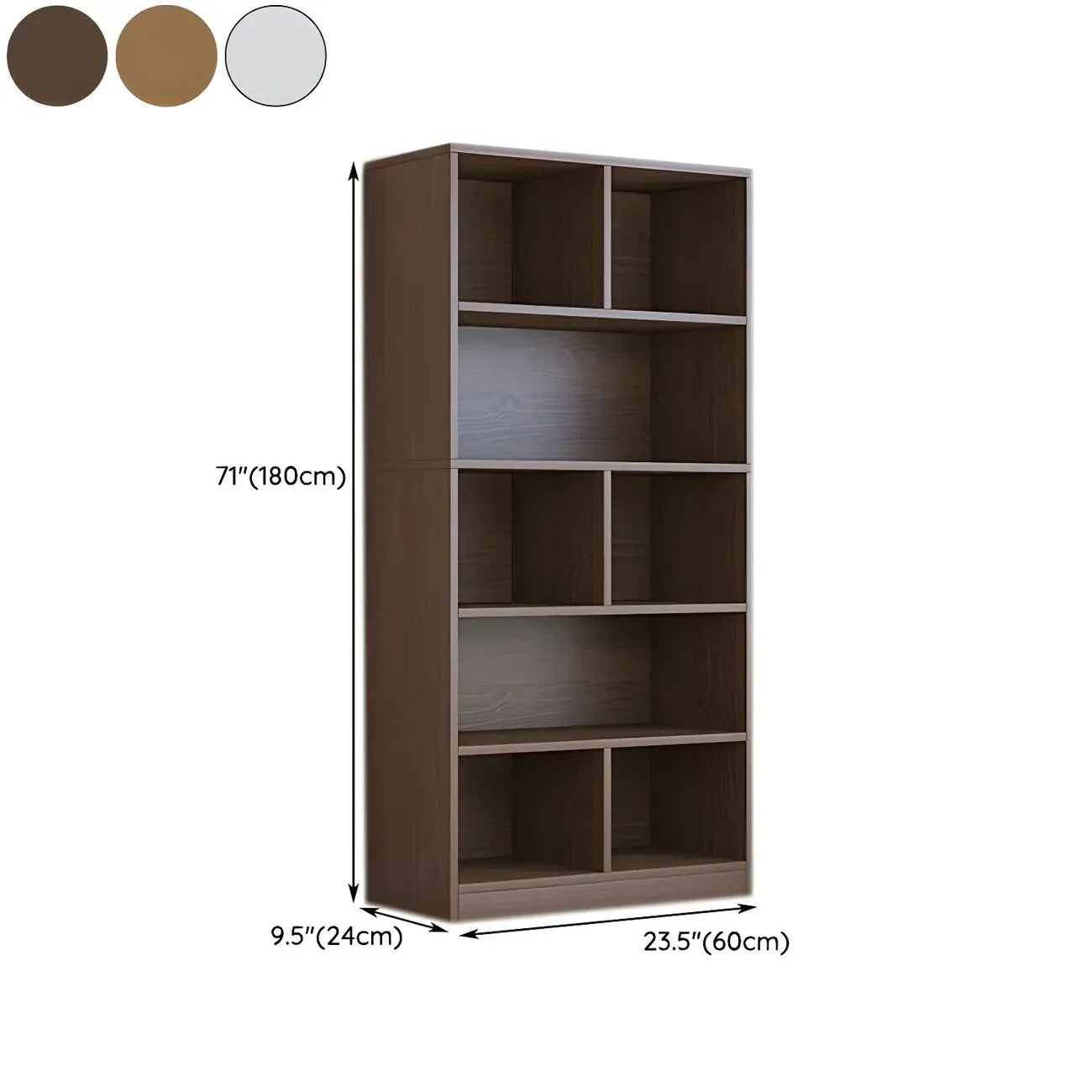 Mid Centuyr Modern Oak Wood Bookshelf Cube Storage 5-Tier