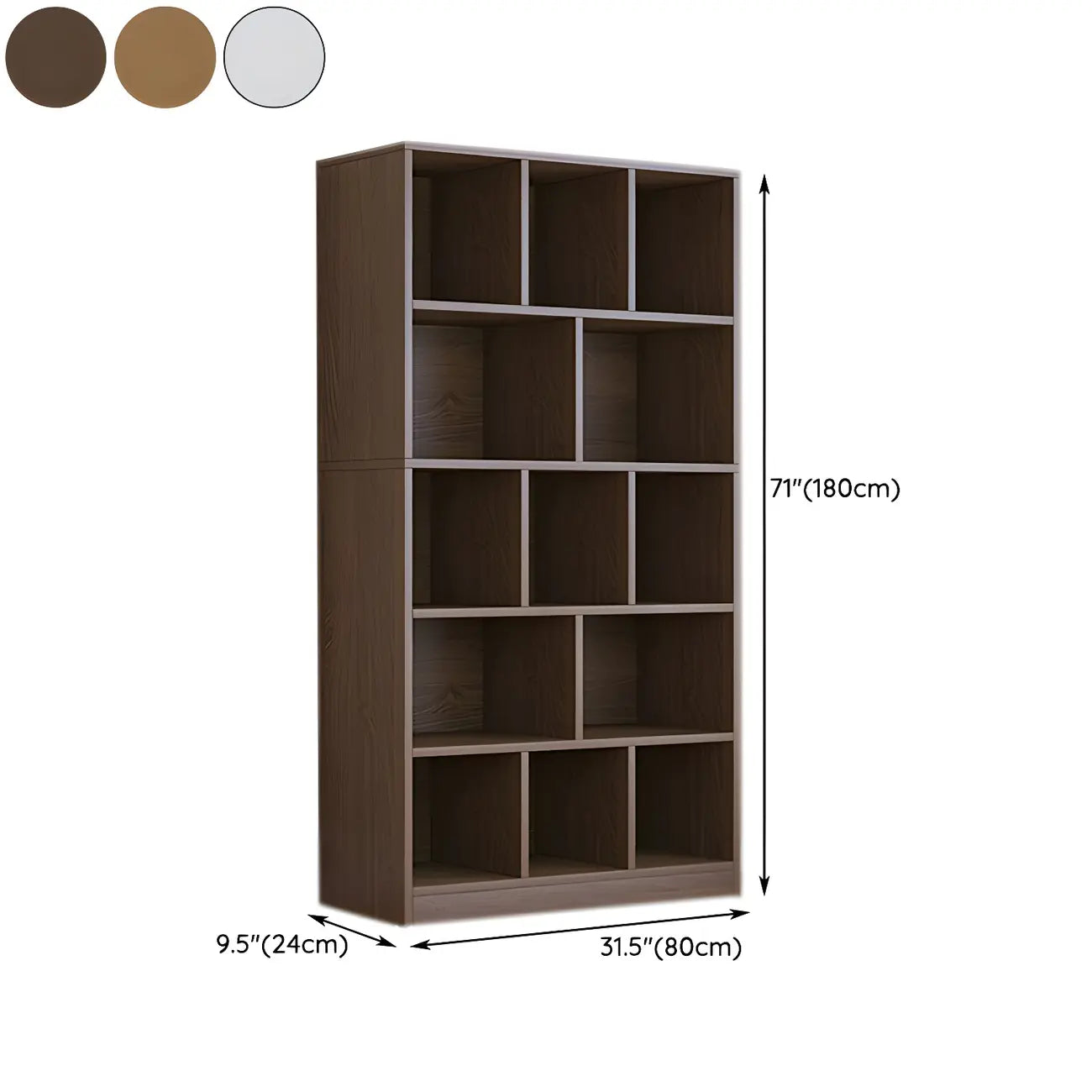 Mid Centuyr Modern Oak Wood Bookshelf Cube Storage 5-Tier