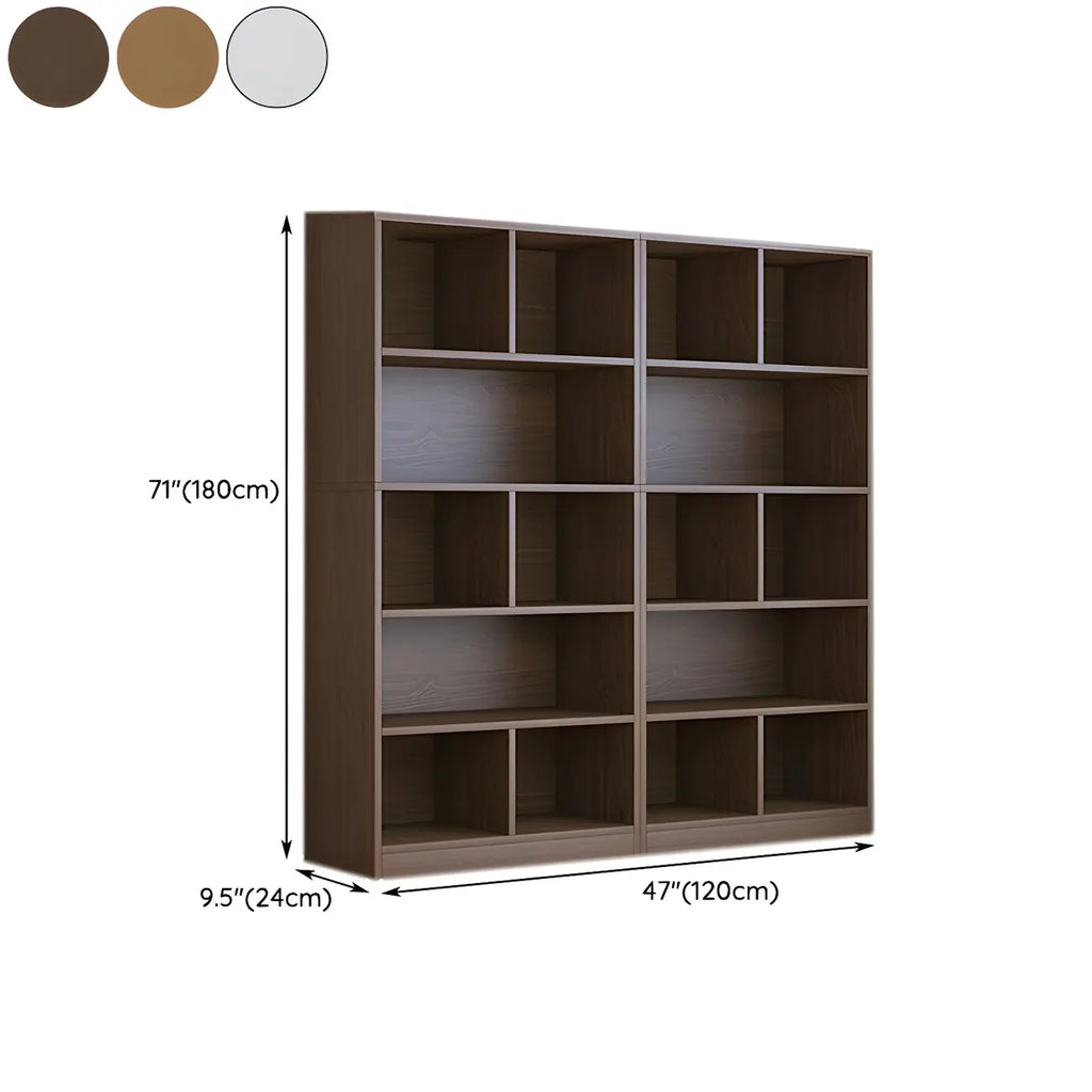 Mid Centuyr Modern Oak Wood Bookshelf Cube Storage 5-Tier