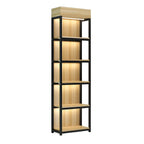 Modern Wood Open Multi-Shelf Large Display Cabinet