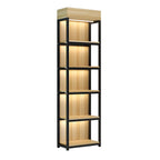 Modern Wood Open Multi-Shelf Large Display Cabinet