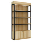 Modern Wood Open Multi-Shelf Large Display Cabinet