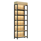 Modern Wood Open Multi-Shelf Large Display Cabinet