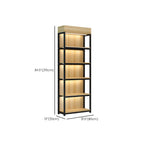 Modern Wood Open Multi-Shelf Large Display Cabinet