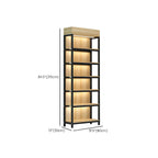 Modern Wood Open Multi-Shelf Large Display Cabinet