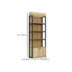 Modern Wood Open Multi-Shelf Large Display Cabinet
