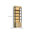 Modern Wood Open Multi-Shelf Large Display Cabinet