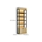 Modern Wood Open Multi-Shelf Large Display Cabinet
