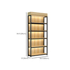 Modern Wood Open Multi-Shelf Large Display Cabinet