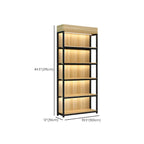 Modern Wood Open Multi-Shelf Large Display Cabinet