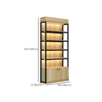 Modern Wood Open Multi-Shelf Large Display Cabinet