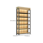 Modern Wood Open Multi-Shelf Large Display Cabinet