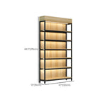 Modern Wood Open Multi-Shelf Large Display Cabinet
