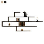 Minimalist Black Wood Geometric Wall-mounted Bookshelf