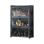 Modern Natural Bamboo Corner Glass Door Curio Cabinet