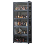 Modern Natural Bamboo Corner Glass Door Curio Cabinet