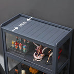 Modern Natural Bamboo Corner Glass Door Curio Cabinet