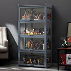 Modern Natural Bamboo Corner Glass Door Curio Cabinet