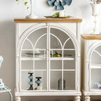 French Country Rectangular Metal Display Bookcase with Shelves