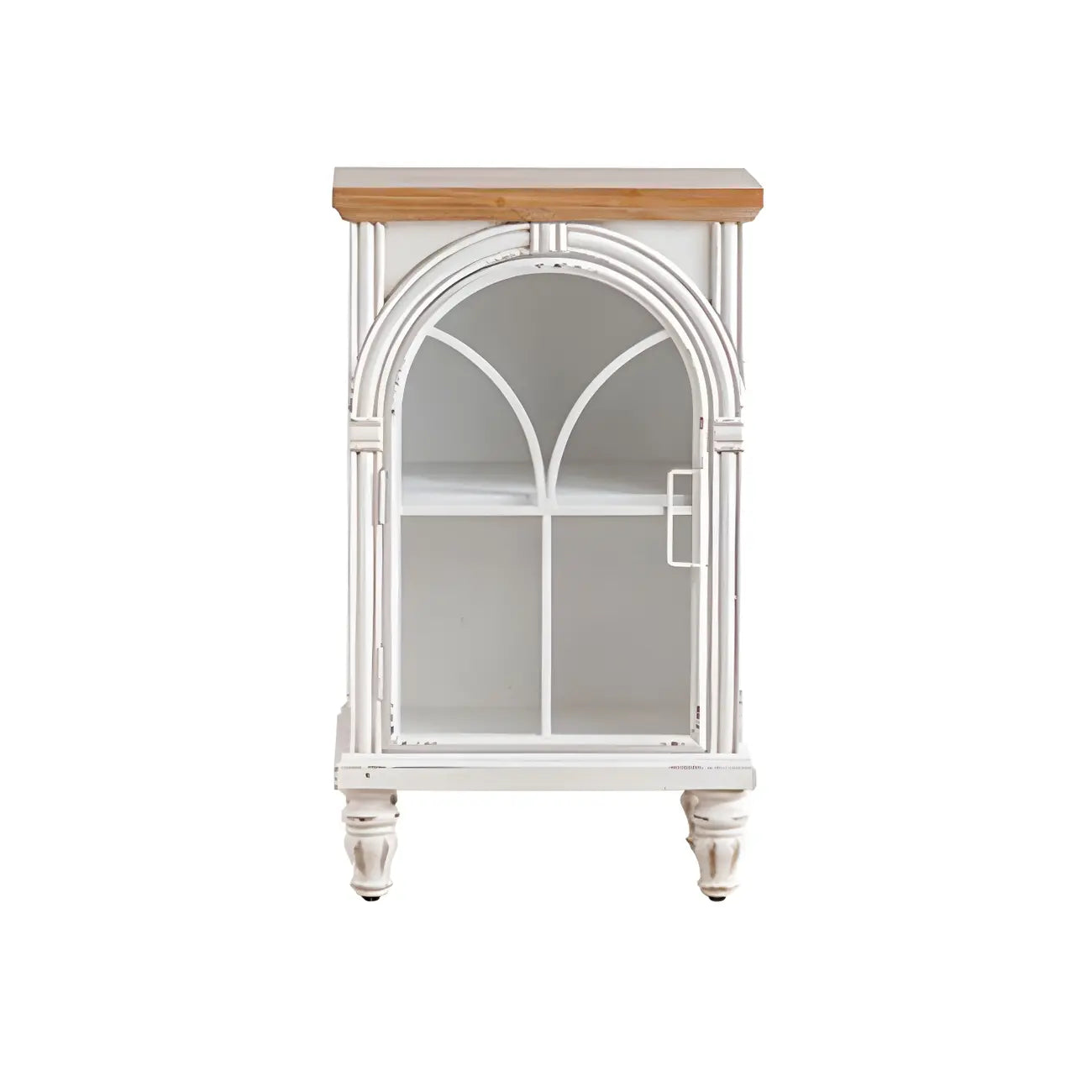 French Country Rectangular Metal Display Bookcase with Shelves