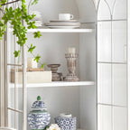 French Country Rectangular Metal Display Bookcase with Shelves