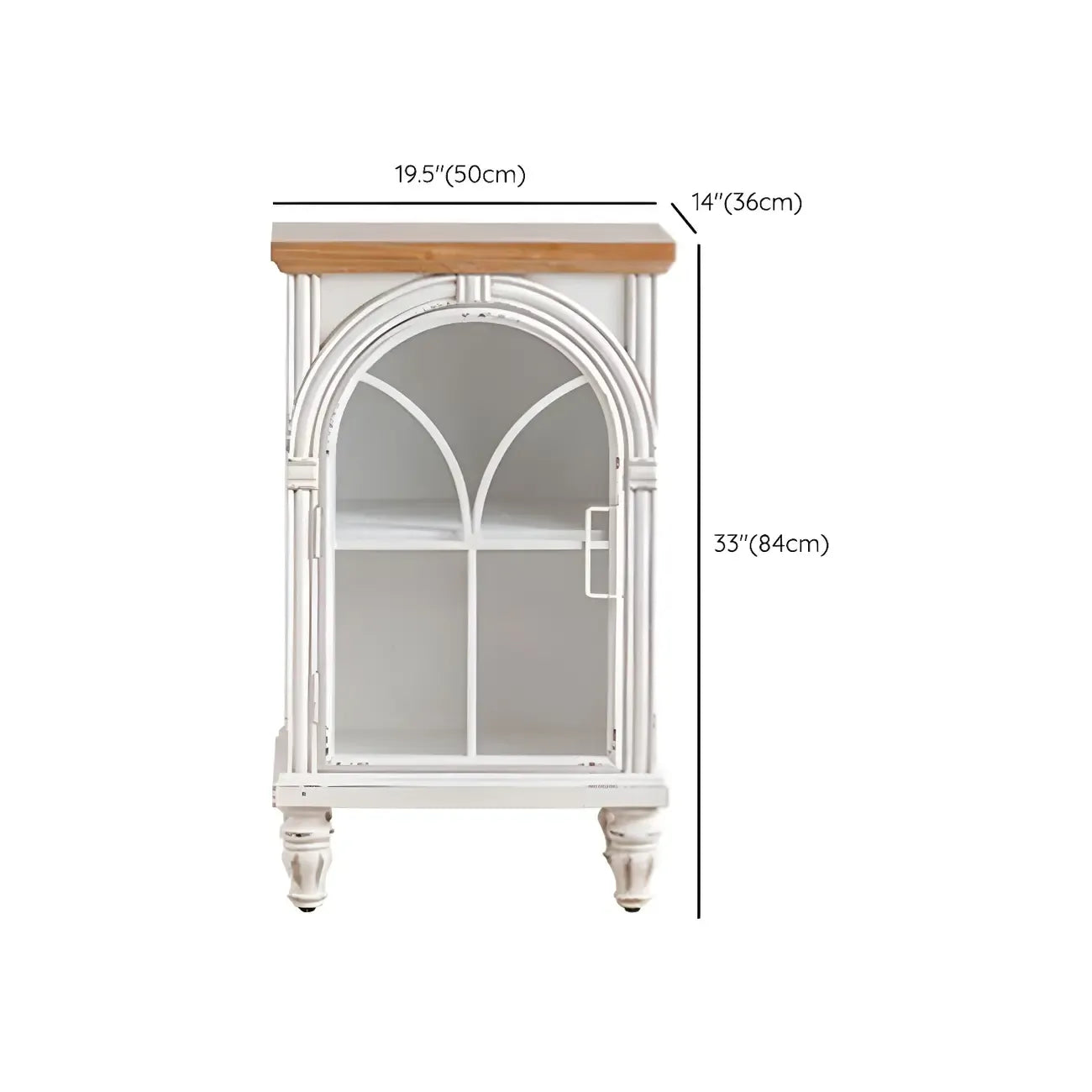 French Country Rectangular Metal Display Bookcase with Shelves