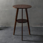 Modern Small Round Bar Height Wood Bar Table with Storage