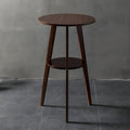 Modern Small Round Bar Height Wood Bar Table with Storage