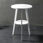Modern Small Round Bar Height Wood Bar Table with Storage
