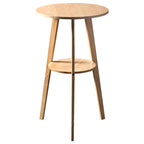 Modern Small Round Bar Height Wood Bar Table with Storage