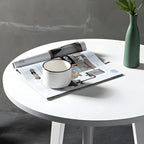 Modern Small Round Bar Height Wood Bar Table with Storage