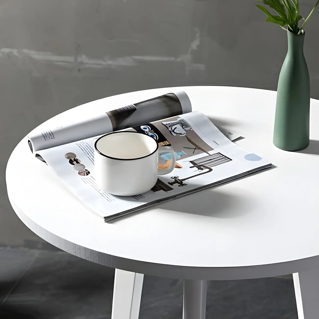 Modern Small Round Bar Height Wood Bar Table with Storage