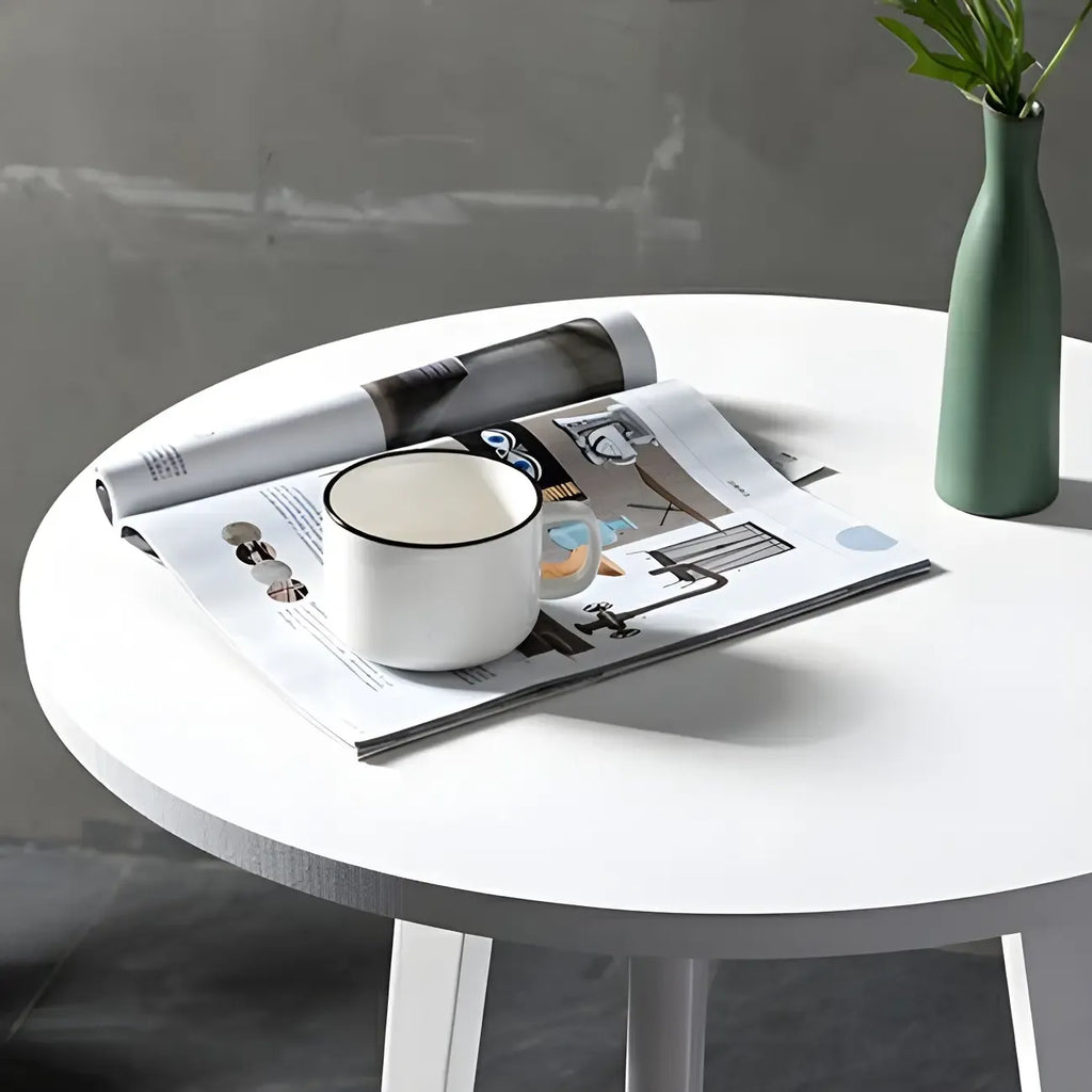 Modern Small Round Bar Height Wood Bar Table with Storage