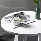 Modern Small Round Bar Height Wood Bar Table with Storage