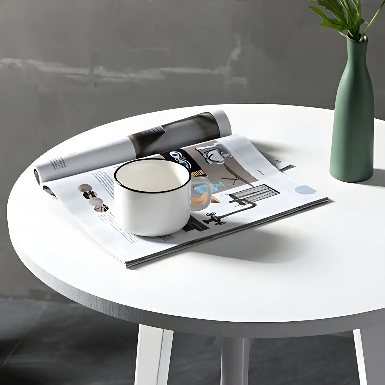 Modern Small Round Bar Height Wood Bar Table with Storage