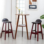 Modern Small Round Bar Height Wood Bar Table with Storage